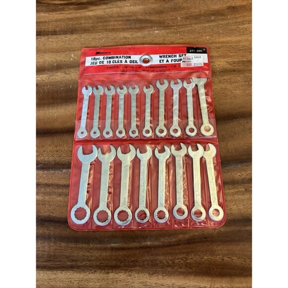 VINTAGE QUALITY STEEL 18pc. WRENCH SET COMBINATION OPEN END/BOX END JAPAN - Picture 1 of 12